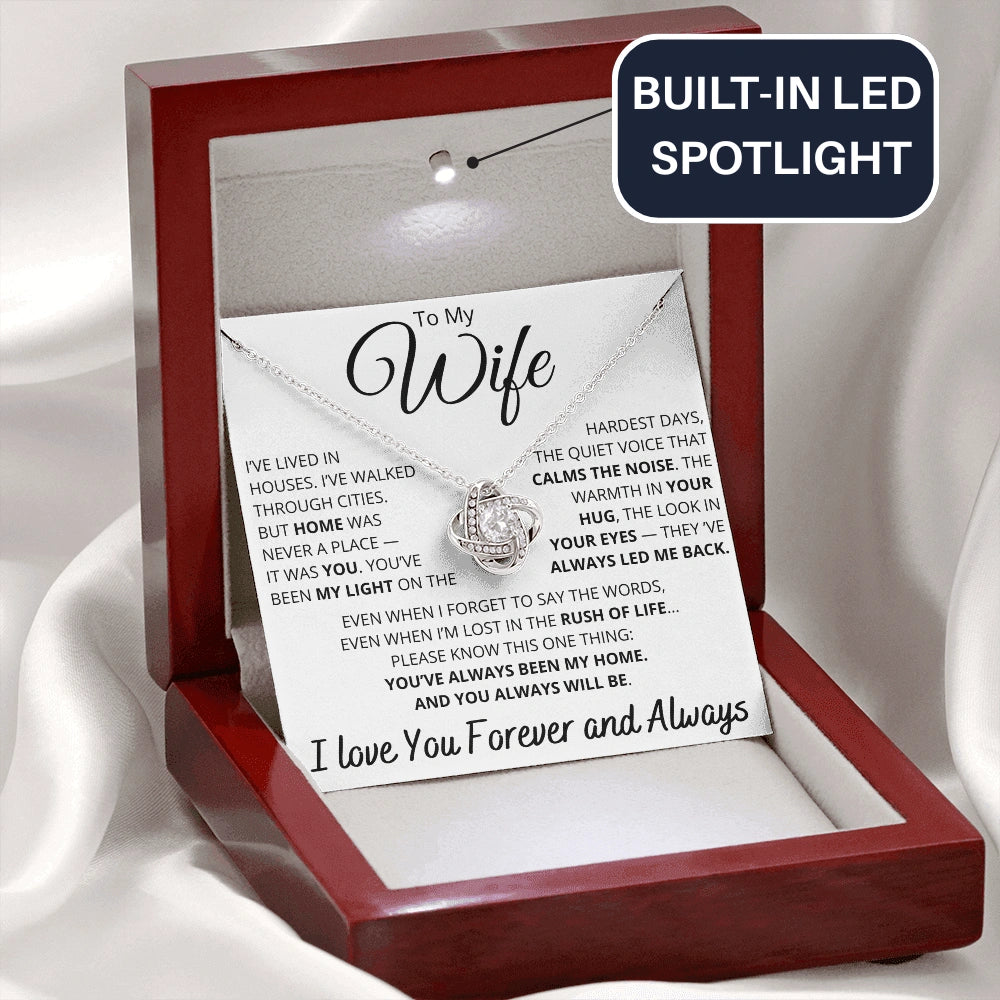 To My Wife – Necklace with “You've Always Been My Home” Message Card