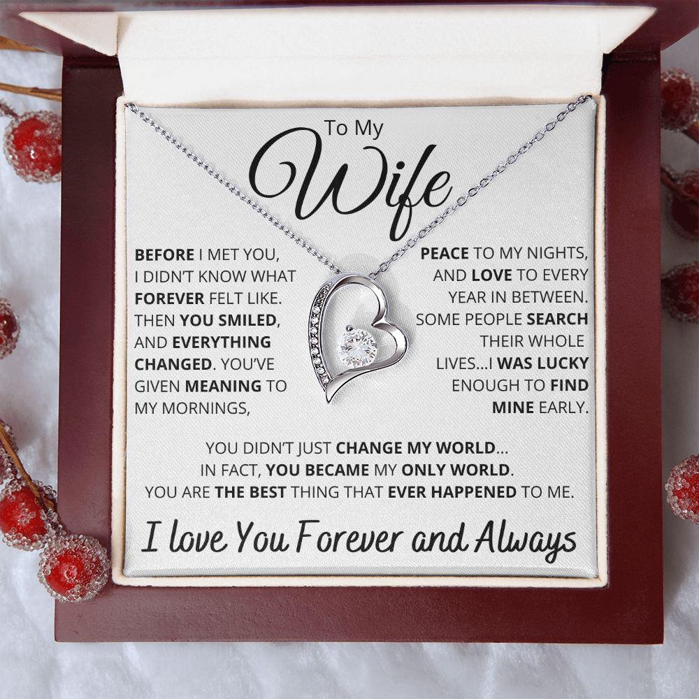 To My Wife – Necklace with Deeply Romantic “Forever Changed” Message