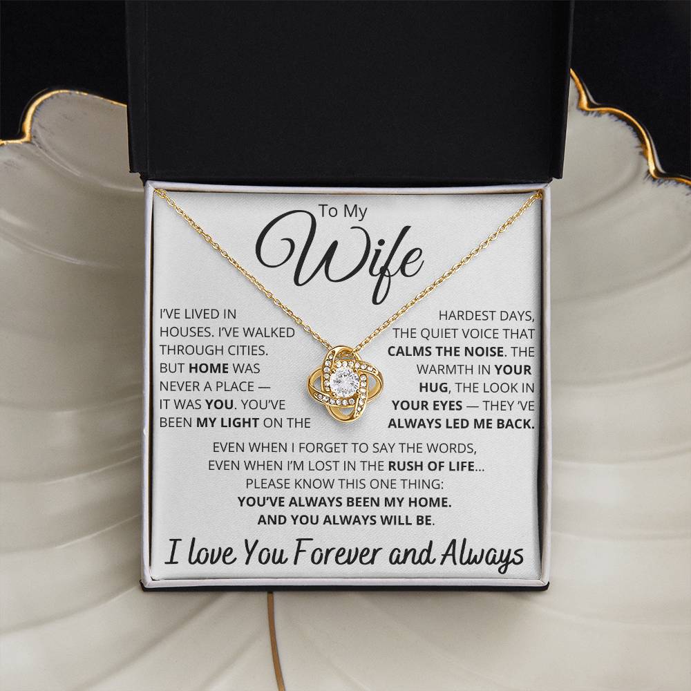 To My Wife – Necklace with “You've Always Been My Home” Message Card