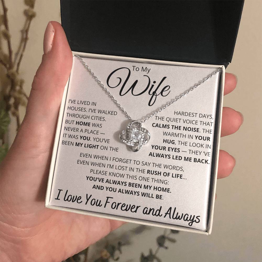 To My Wife – Necklace with “You've Always Been My Home” Message Card