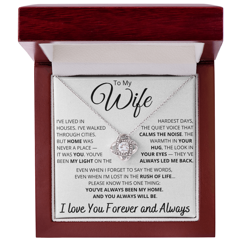 To My Wife – Necklace with “You've Always Been My Home” Message Card