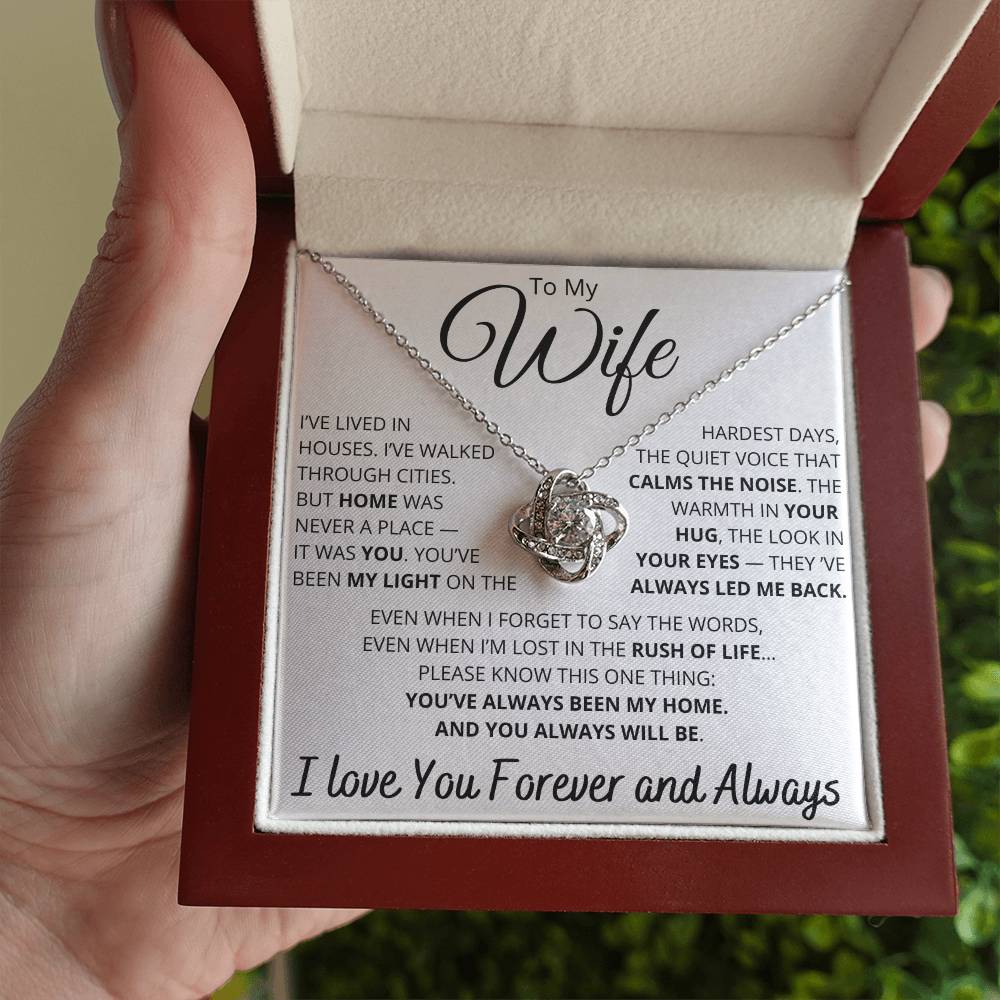 To My Wife – Necklace with “You've Always Been My Home” Message Card