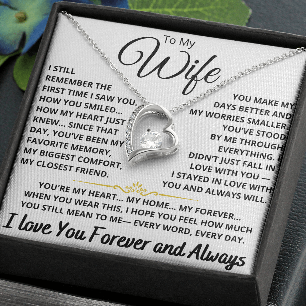 To My Wife - Forever Love Heart Necklace