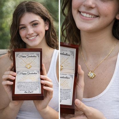 To My Beautiful Daughter – Happy Graduation Necklace | Rise & Shine Gift From Dad