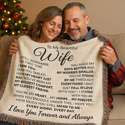 The Most Heartfelt Gift for Your Wife — Cosy Woven Blanket She'll Treasure Forever