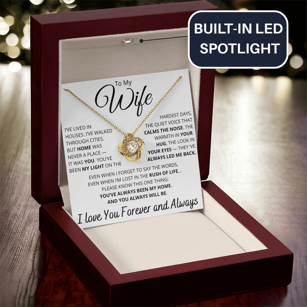 To My Wife – Necklace with “You've Always Been My Home” Message Card