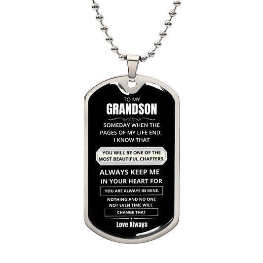 To My Grandson – Eternal Bond Dog Tag