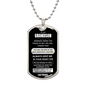 To My Grandson – Dog Tag - You are my best Chapter in Life
