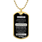 To My Grandson – Dog Tag - You are my best Chapter in Life