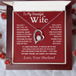 "To My Beautiful Wife" Heart Necklace with Message Card - Gift from Husband