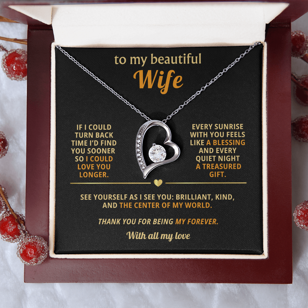 To My Beautiful Wife – “Love You Longer” Necklace