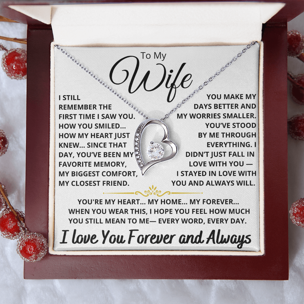 To My Wife - Forever Love Heart Necklace