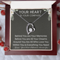 "Your Heart Is Your Compass" – Personalized Heart Necklace with Inspirational Message Card
