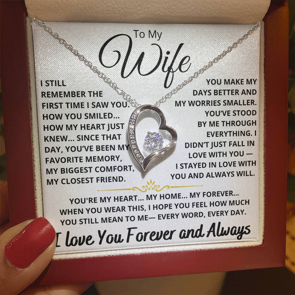 To My Wife - Forever Love Heart Necklace