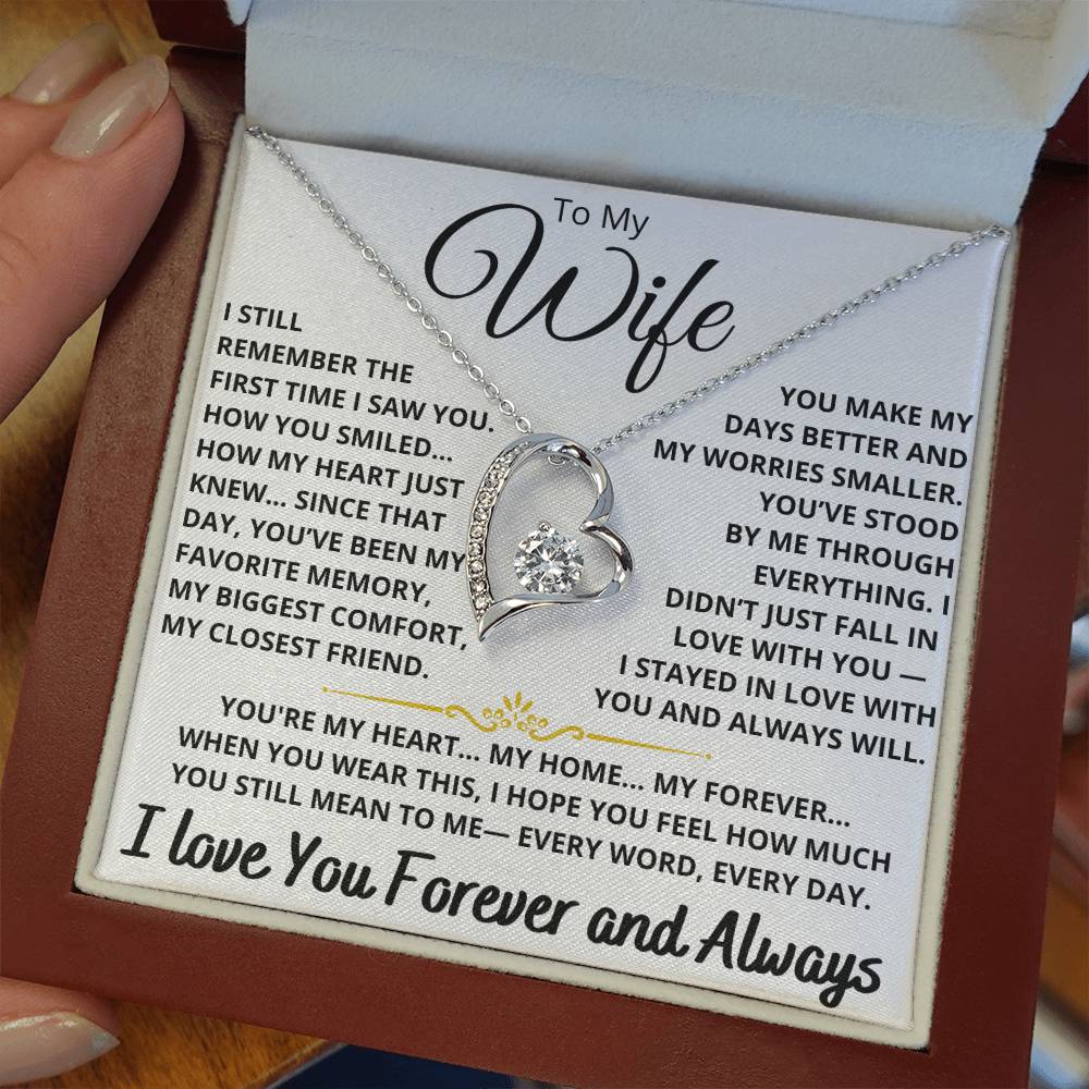 To My Wife - Forever Love Heart Necklace