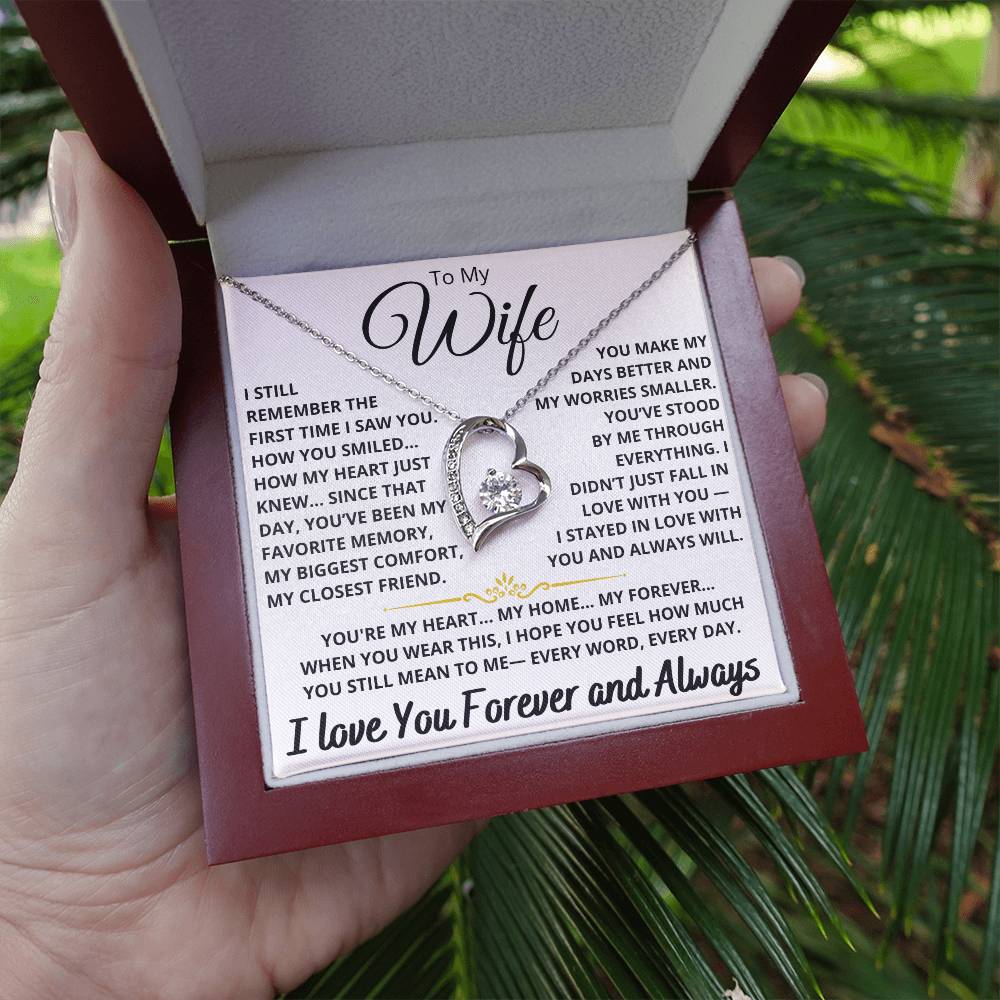 To My Wife - Forever Love Heart Necklace