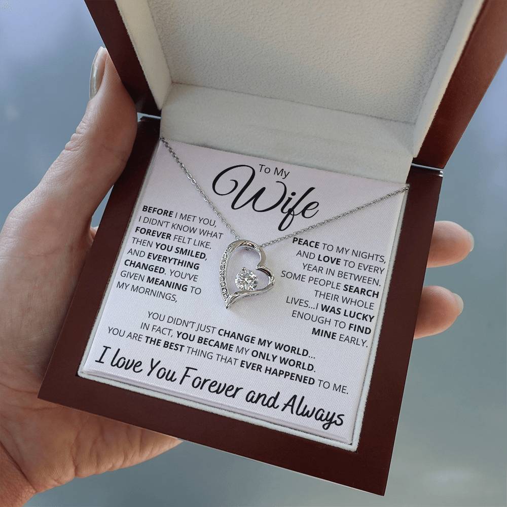 To My Wife – Necklace with Deeply Romantic “Forever Changed” Message