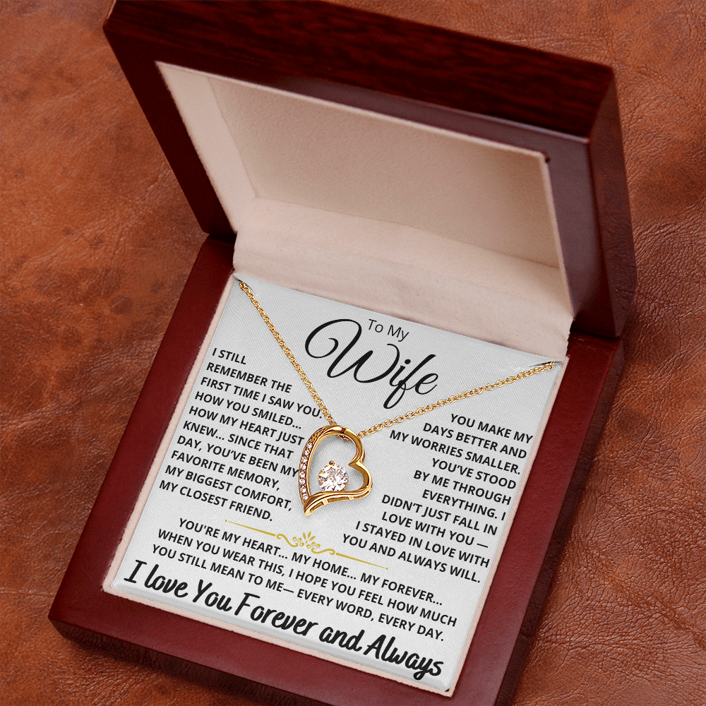 To My Wife - Forever Love Heart Necklace
