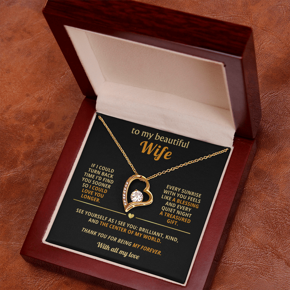 To My Beautiful Wife – “Love You Longer” Necklace