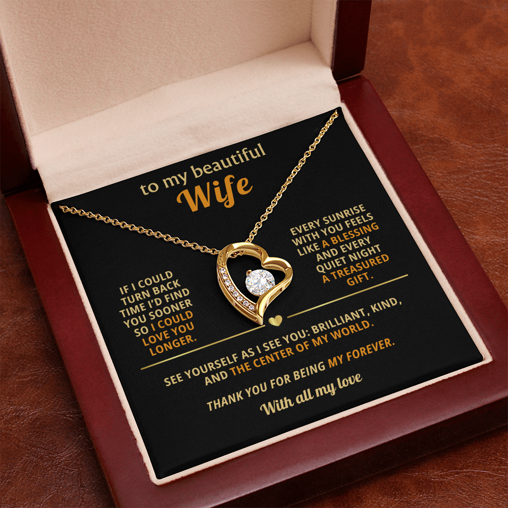 To My Beautiful Wife – “Love You Longer” Necklace
