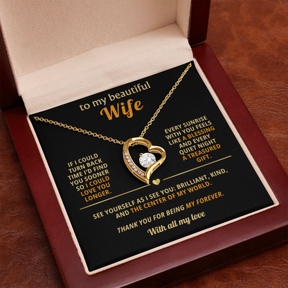 To My Beautiful Wife – “Love You Longer” Necklace