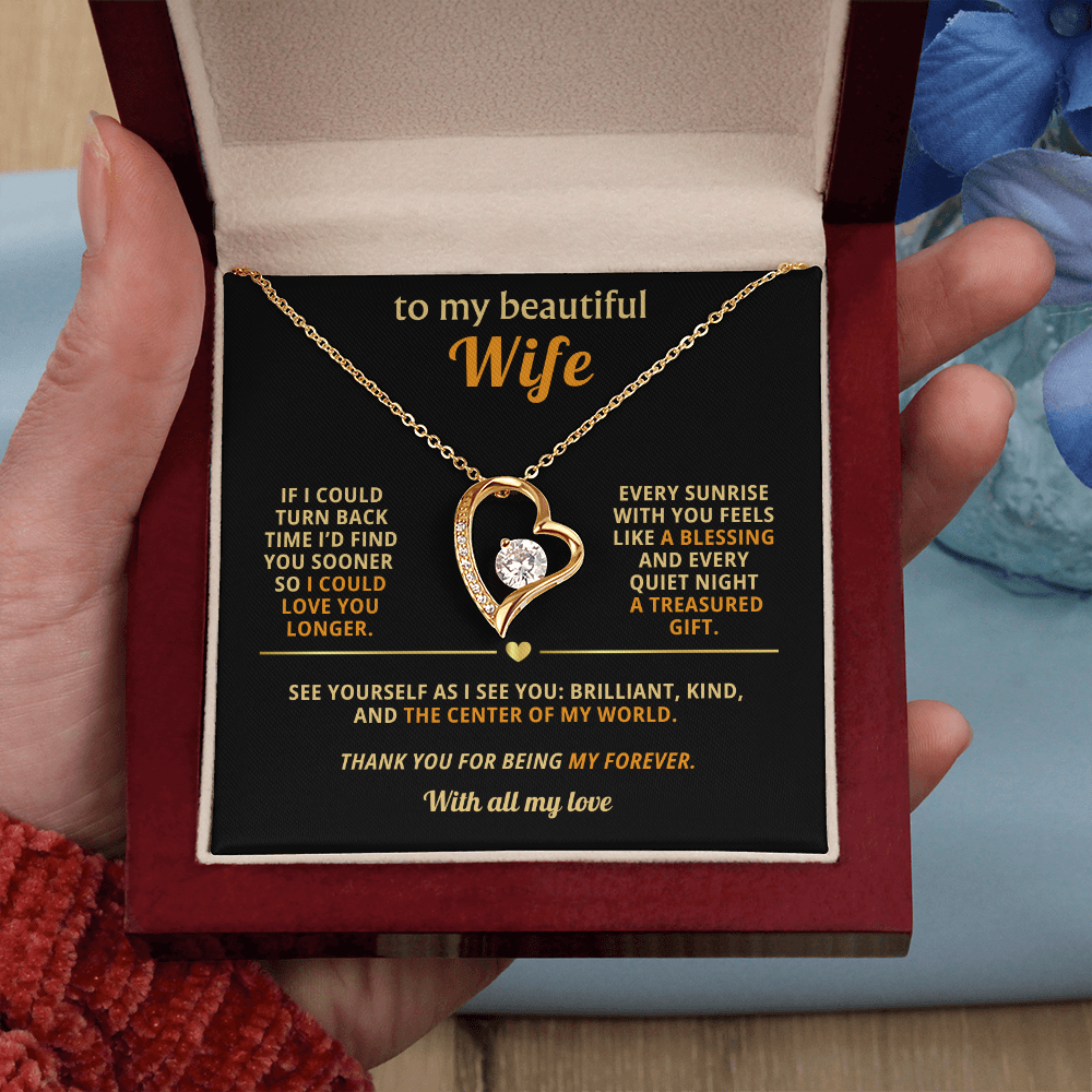 To My Beautiful Wife – “Love You Longer” Necklace