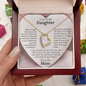 To My Beautiful Daughter - Forever Love Heart Necklace Gift from Mom