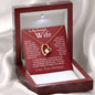 "To My Beautiful Wife" Heart Necklace with Message Card - Gift from Husband