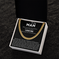 To My Man – Cuban Chain Necklace with Deep Love Message