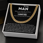 To My Man – Cuban Chain Necklace with Deep Love Message