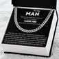 To My Man – Cuban Chain Necklace with Deep Love Message