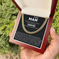 To My Man – Cuban Chain Necklace with Deep Love Message