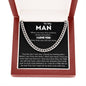 To My Man – Cuban Chain Necklace with Deep Love Message