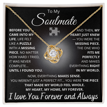 To My Soulmate – You Complete Me Puzzle Necklace