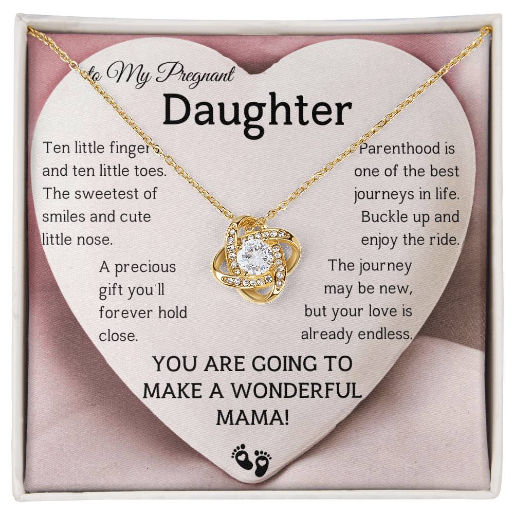 To My Pregnant Daughter – Necklace Gift with Heartfelt “Mama to Be” Message