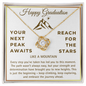 Graduation Necklace Gift with Inspiring Message Card | “Your Next Peak Awaits”