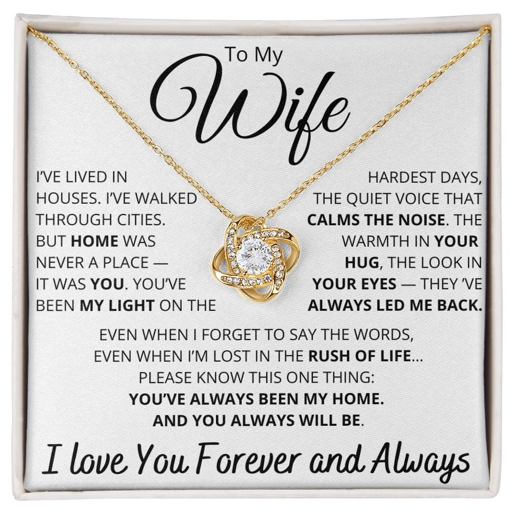 To My Wife – Necklace with “You've Always Been My Home” Message Card