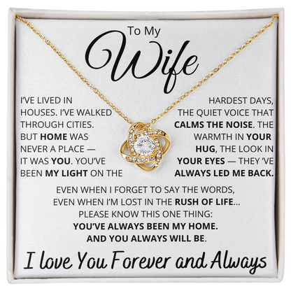 To My Wife – Necklace with “You've Always Been My Home” Message Card