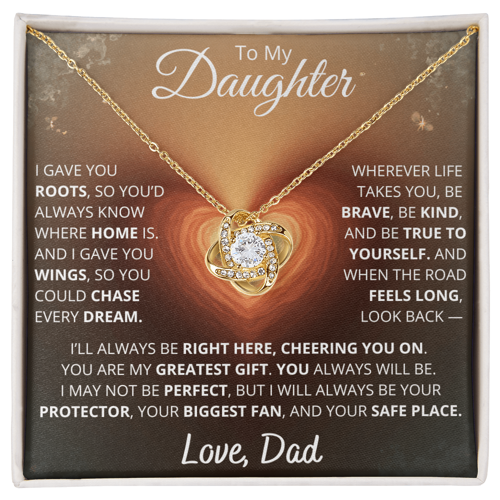 To My Daughter – From Dad | Eternal Love Knot Necklace Gift