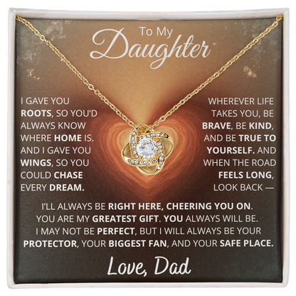 To My Daughter – From Dad | Eternal Love Knot Necklace Gift