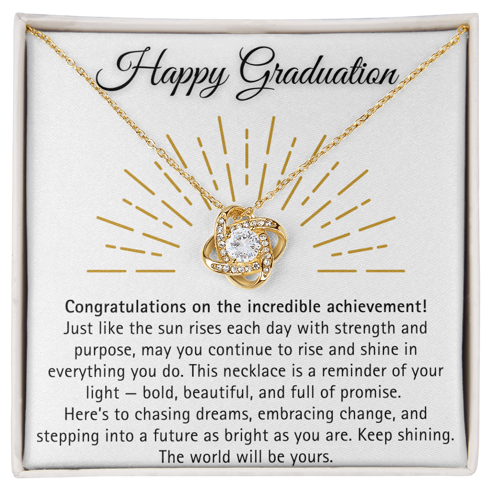 [Almost Sold Out] Happy Graduation Necklace with Message Card - The World will be yours