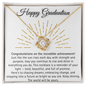 [Almost Sold Out] Happy Graduation Necklace with Message Card - The World will be yours