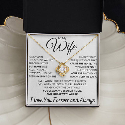 To My Wife – Necklace with “You've Always Been My Home” Message Card