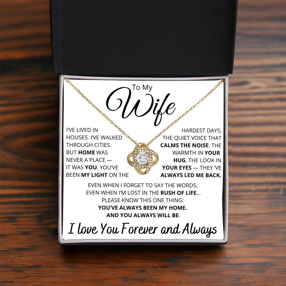 To My Wife – Necklace with “You've Always Been My Home” Message Card
