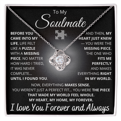 To My Soulmate – You Complete Me Puzzle Necklace