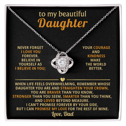 💖 To My Beautiful Daughter – Necklace Gift from Dad