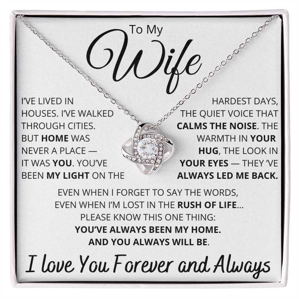 To My Wife – Necklace with “You've Always Been My Home” Message Card