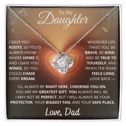 To My Daughter – From Dad | Eternal Love Knot Necklace Gift