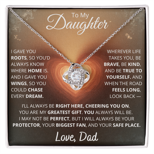 To My Daughter – From Dad | Eternal Love Knot Necklace Gift