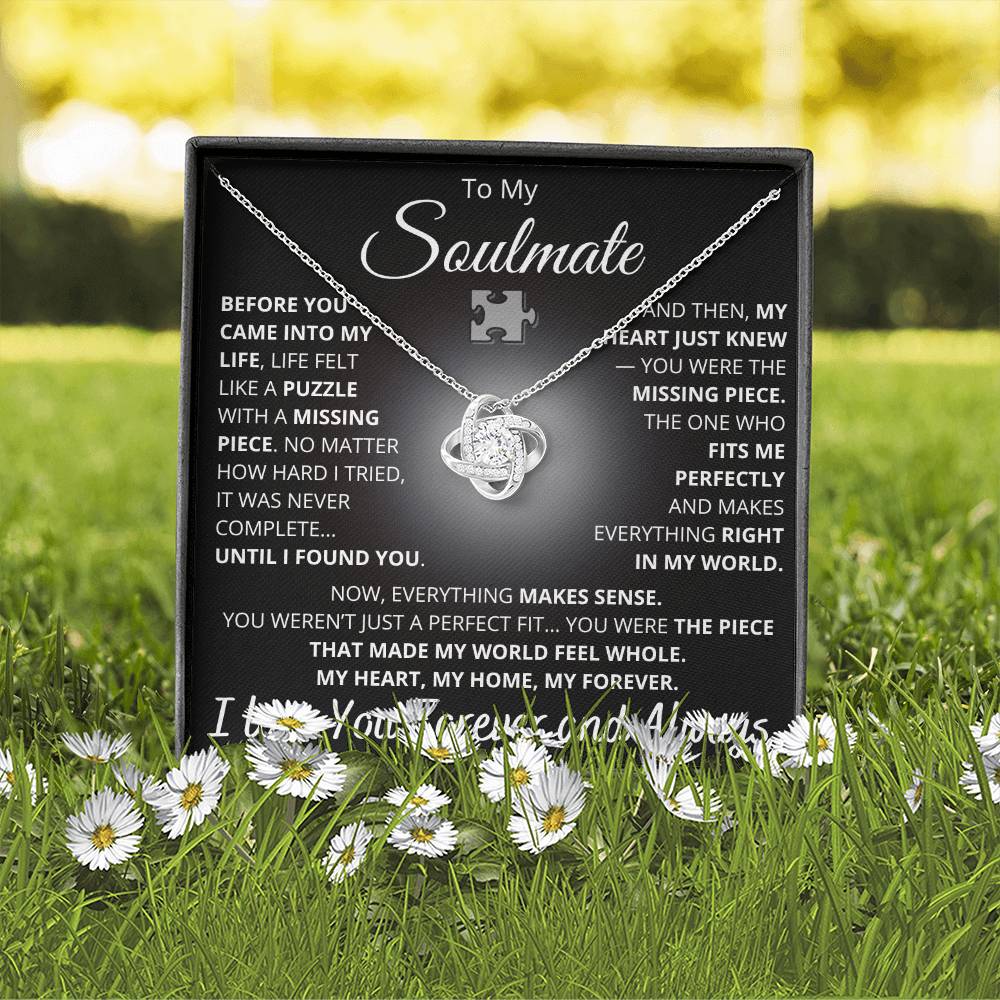 To My Soulmate – You Complete Me Puzzle Necklace
